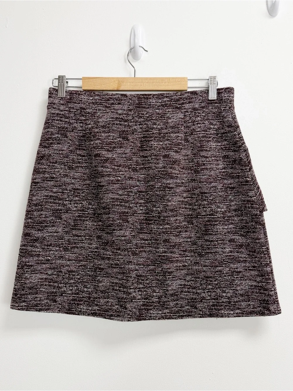 Loft Skirt Womens Medium Red Black Ruffle Pull On NWT NEW Cotton Stretch